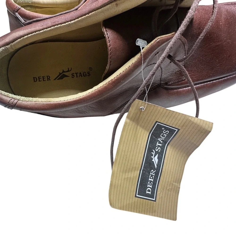 Deer Stags Arthur Mens Size‎ 13 Brown Smooth Moc Toe Oxford Dress Shoes NWT